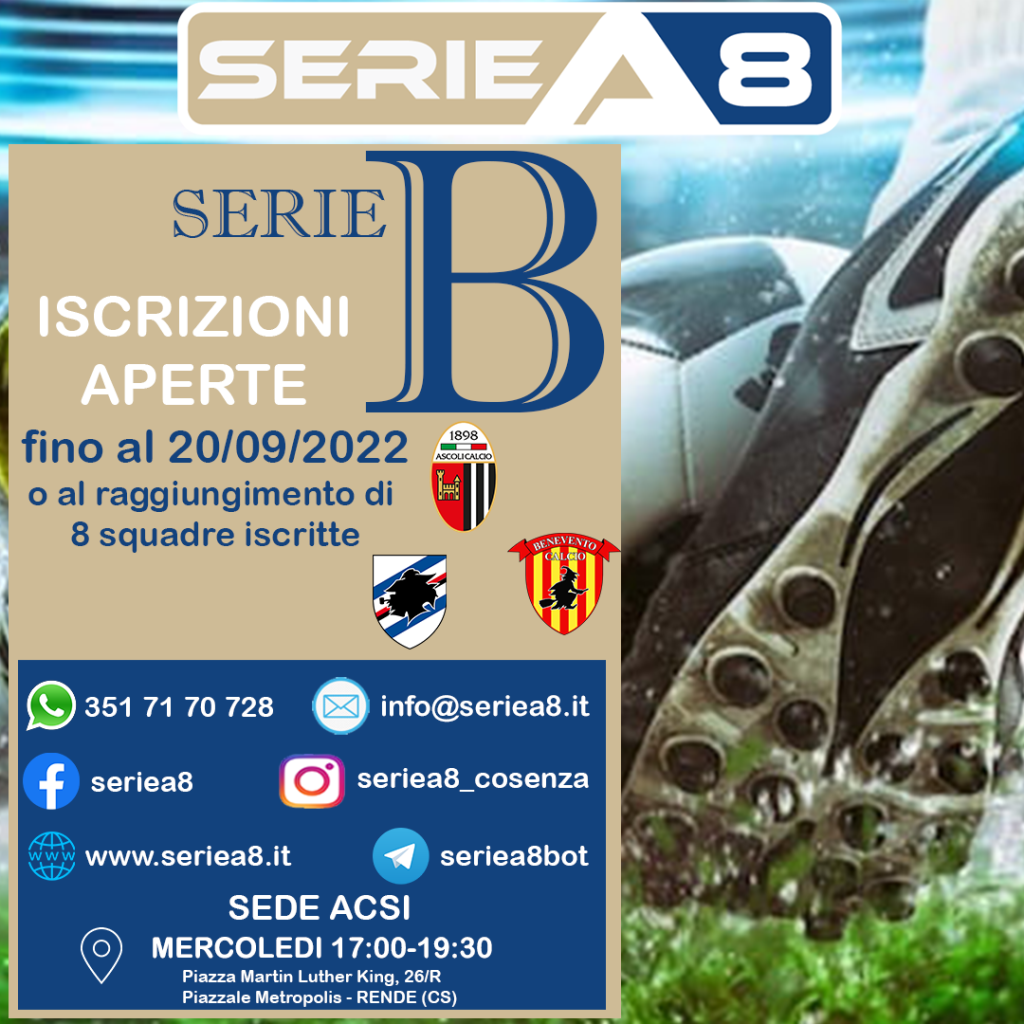 SERIEA8 ISCRZIONI CAMPIONATO SERIEB