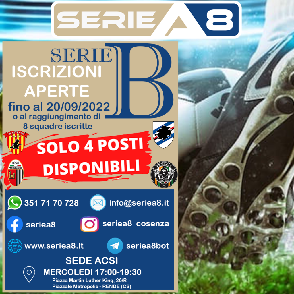 SERIEA8 ISCRIZIONI SERIEB