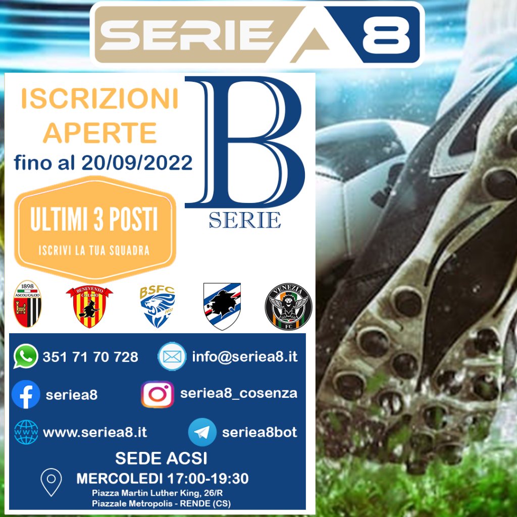 SERIEA8 ISCRIZIONI CAMPIONATO SERIEB 2022-2023