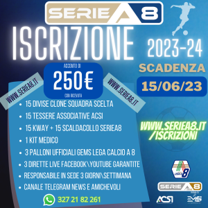 ISCRIZIONE SERIE A8 2023-24