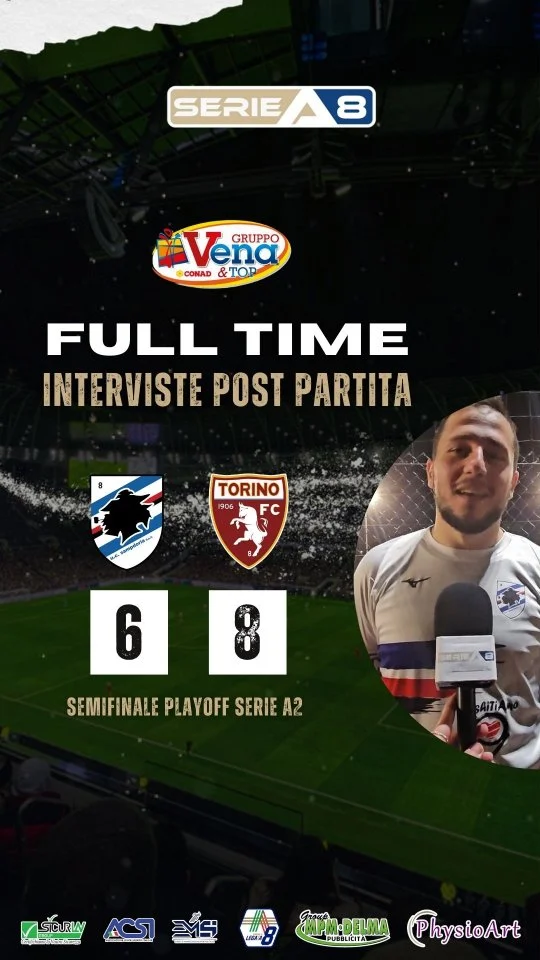 🎙 Le voci dei protagonisti al termine di #SampdoriaTorino - Semifinale Playoff di #SerieA2 ⚽️  🔴 LE INTERVISTE COMPLETE SONO DISPONIBILI SUL CANALE YOUTUBE 🔴 
.
.
.
#calcioa8 #calciotto #Calabria #Cosenza #football #calcio #soccer #Italia